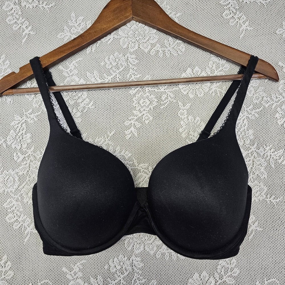 Victoria's Secret Body Perfect Shape Bra Lightly Lined Underwire Black 34DD